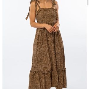 Pinkblush plus size Animal print dress. Shoulder tie straps